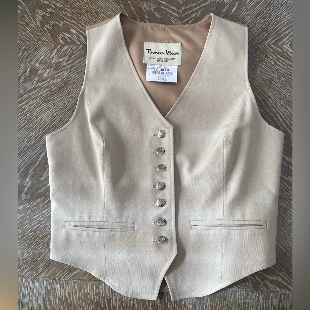 PIONEER Beige Vest with Classic Silver Buttons
